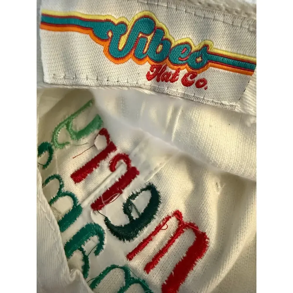 Vibes Hat Merry Mama Corduroy Adjustable Baseball Cap White Embroidered Holiday